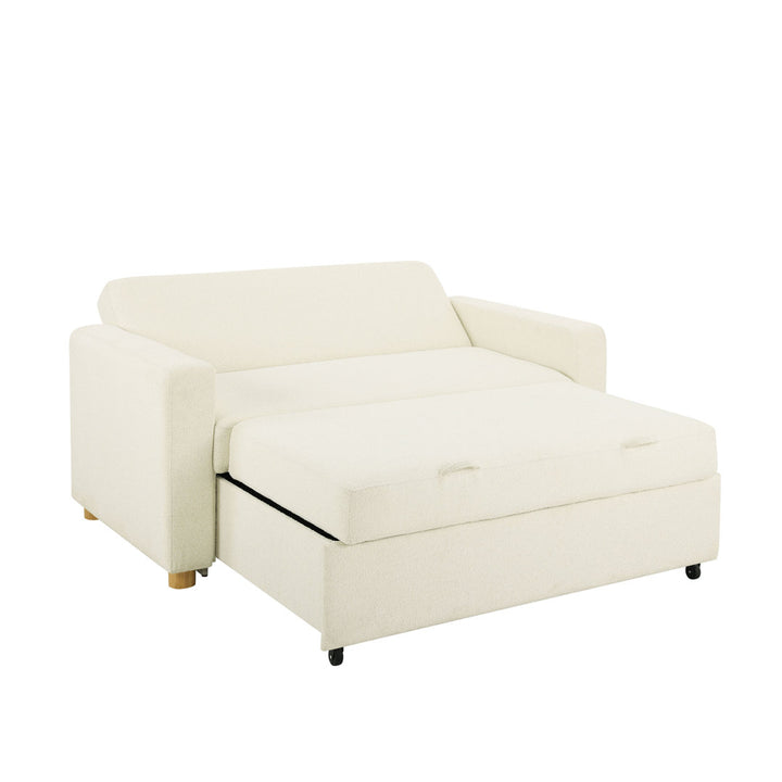 Serta Trinity Full Size Convertible Sleeper Sofa Serta Fabric: Ivory Boucle