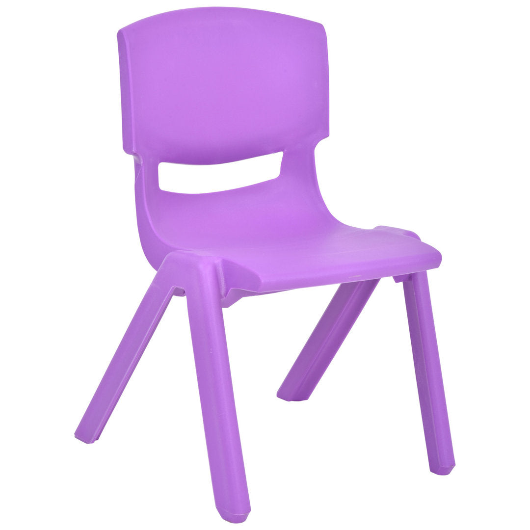 Tisbury 11" Kids Classroom Chair, Stackable Zoomie Kids Color: Purple