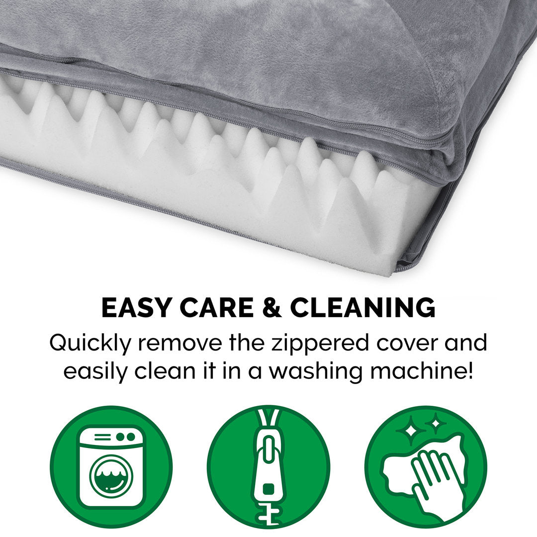 Quilted Orthopedic Bolster Sofa Pet Bed FurHaven Color: Smoke Gray Size: Large (36" W x 27" D x 6.5" H)