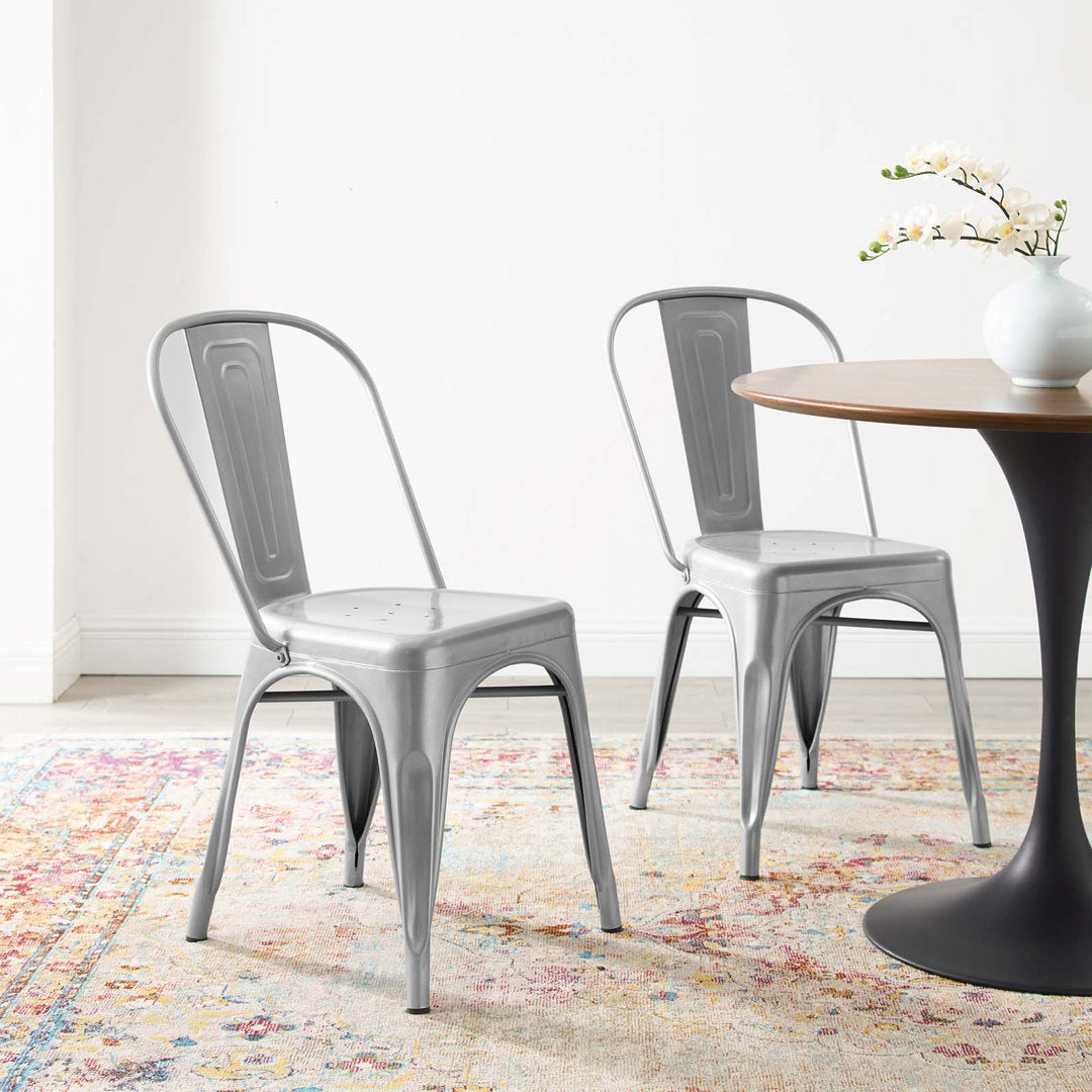 Promenade Bistro Dining Side Chair by Modway (Set of 2) Modway Color: Silver