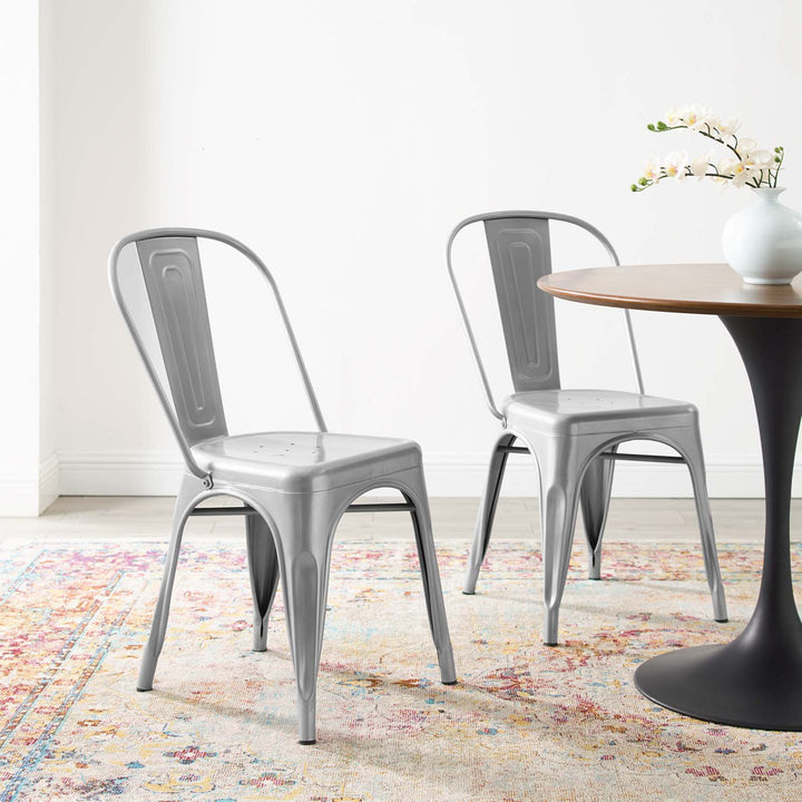 Promenade Bistro Dining Side Chair by Modway (Set of 2) Modway Color: Silver