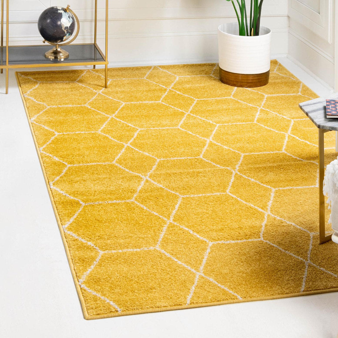 Debrodie Geometric Yellow Area Rug George Oliver Rug Size: Rectangle 10' x 14'1"