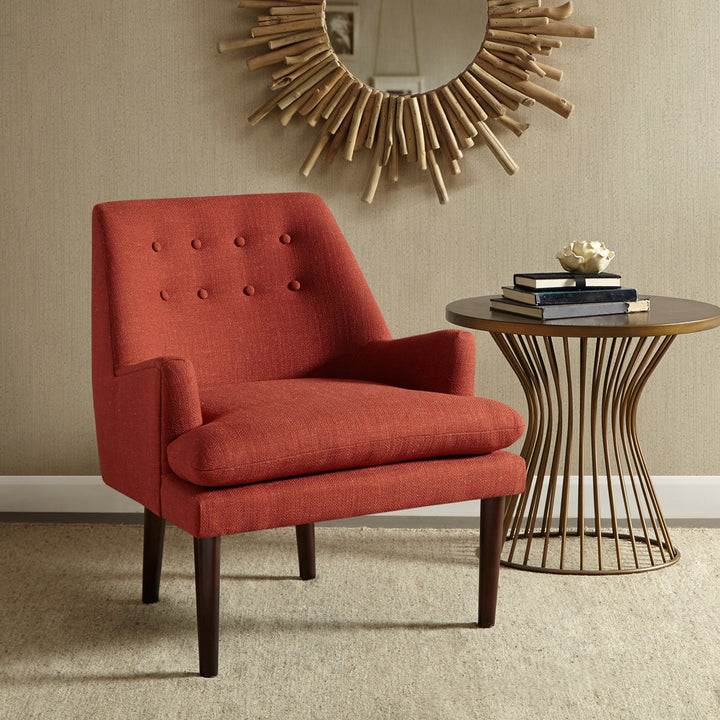 Button Tufted Armchair 510 Design Upholstery Color: Spice