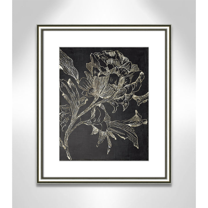 Golden Flower Folklore I by Asia Jensen - Picture Frame Graphic Art Print Joss & Main Size: 20.25" H x 17.25" W Format: Silver Framed