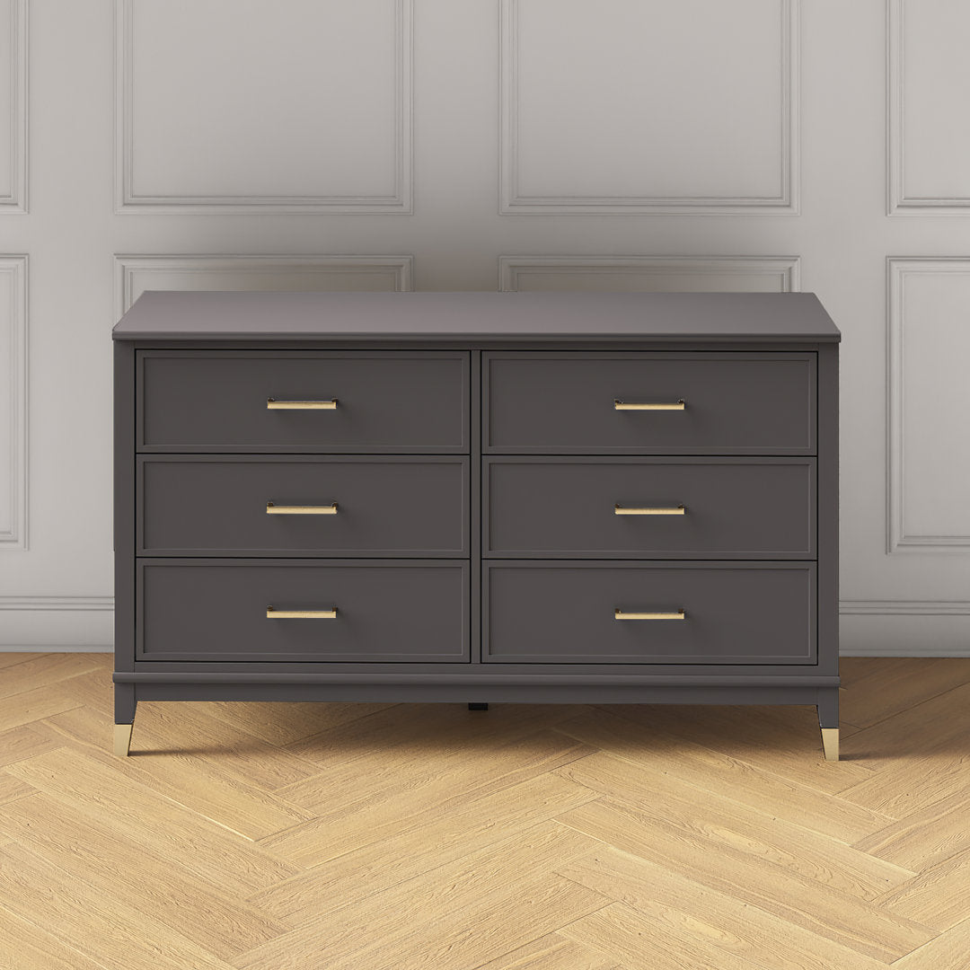 Westerleigh 6 Drawer 56.77" W Double Dresser CosmoLiving by Cosmopolitan Color: Graphite Gray