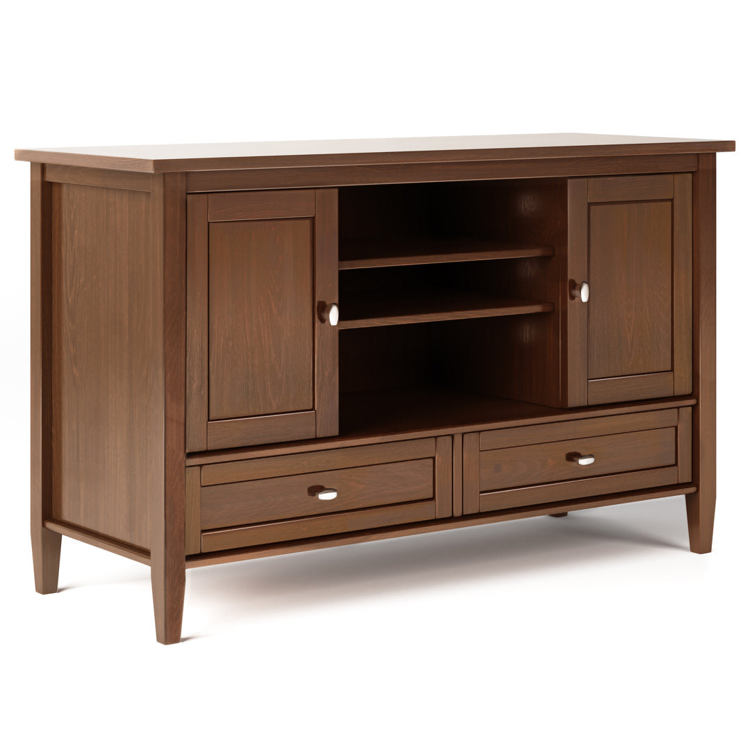 Warm Shaker SOLID WOOD TV Media Stand iFor TVs up to 50 inches Simpli Home Color: Russet Brown