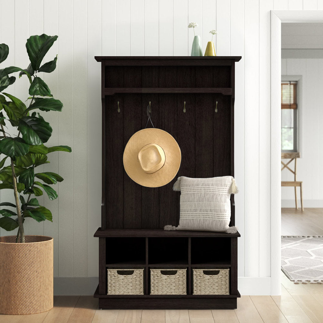Bridget Hall Tree with Open Storage Sand & Stable™ Color: Midnight Cherry