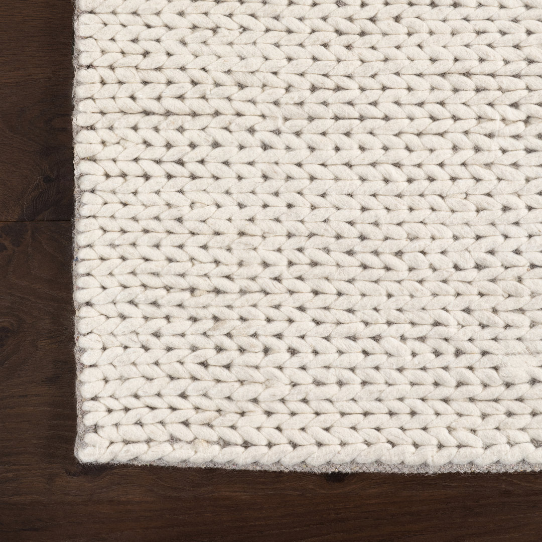 Dunanney Hand Braided Ivory Area Rug Dakota Fields Rug Size: Square 5'