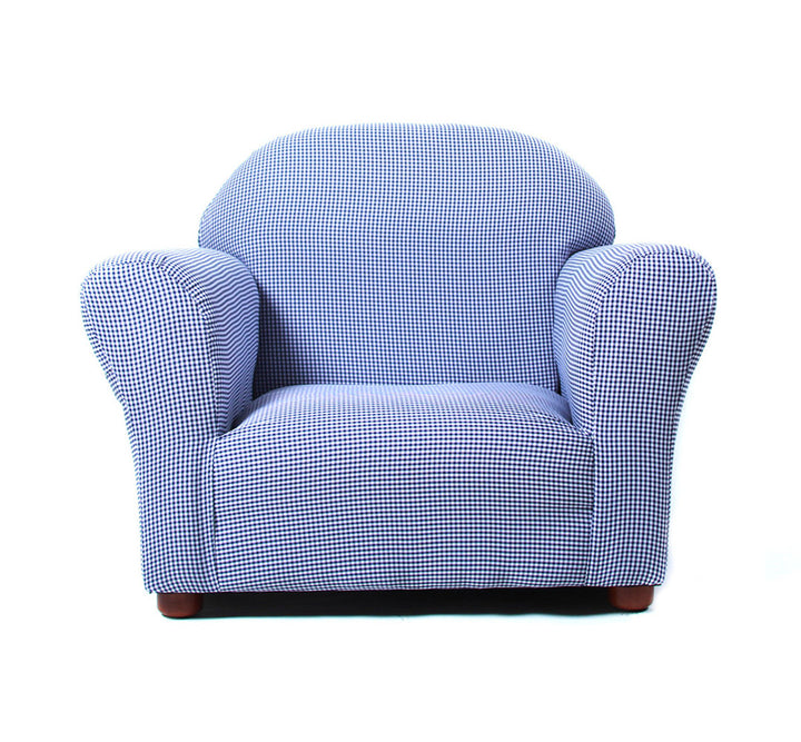 Weybridge Kid's Club Chair Gingham Pattern Gemma Violet Color: Navy