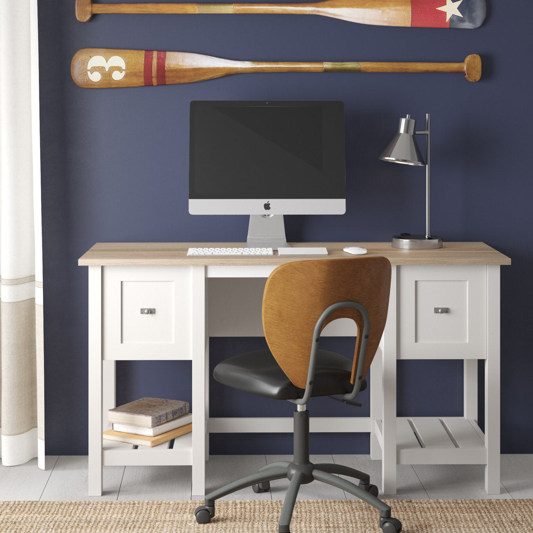 Myrasol Desk Highland Dunes Color: Lintel Oak/Soft White