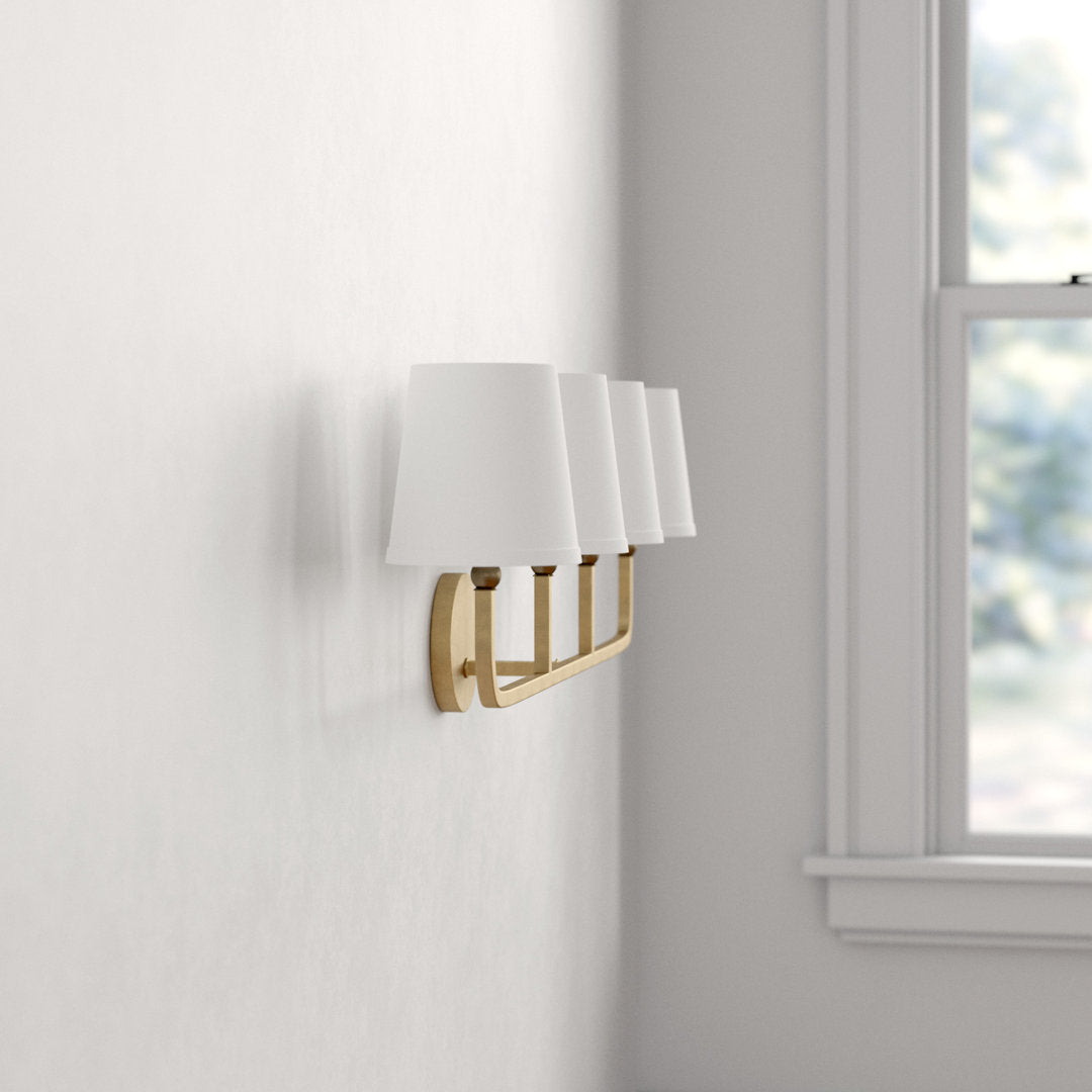 Climsland Dimmable Vanity Light Three Posts™ Number of Lights: 4, Finish: Aged Brass