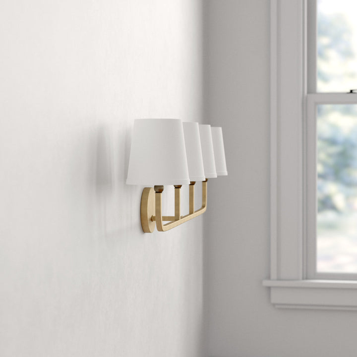Climsland Dimmable Vanity Light Three Posts™ Number of Lights: 4, Finish: Aged Brass