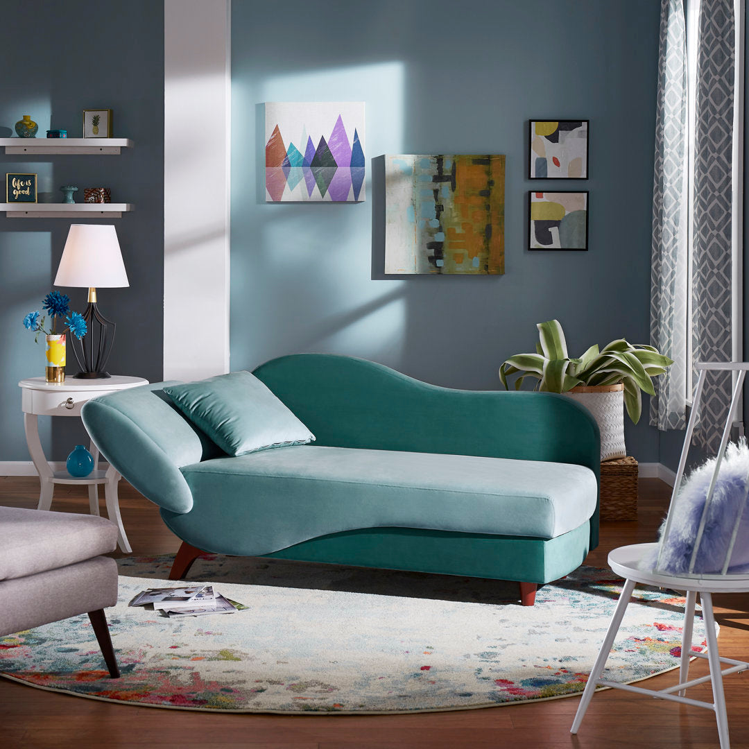 Gaven Armless Reclining Foam Chaise Lounge with Storage Mercury Row® Teen Upholstery Color: Dark Green/Light Green