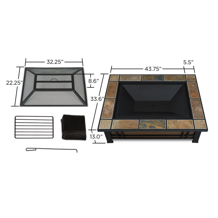 Hamilton Steel Wood Burning Fire Pit Table Real Flame