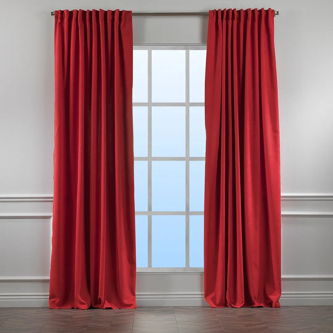 Extra wide x Extra Long Custom Made Decorative Single Panel Lilijan Home & Curtain Curtain Color: Red Size per Panel: 100" W x 120" L