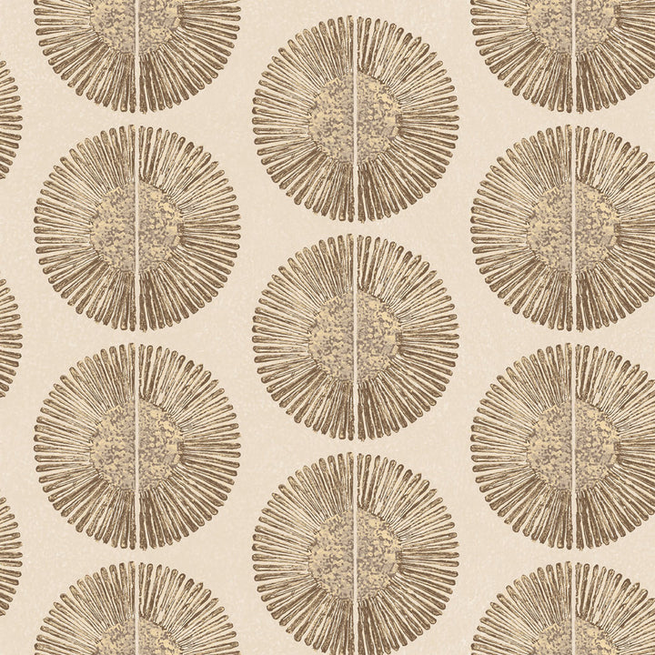 Bazaar Geometric Soleil Design 33' L x 21" W Wallpaper Roll Galerie Wallcoverings Color: Brown/Gold