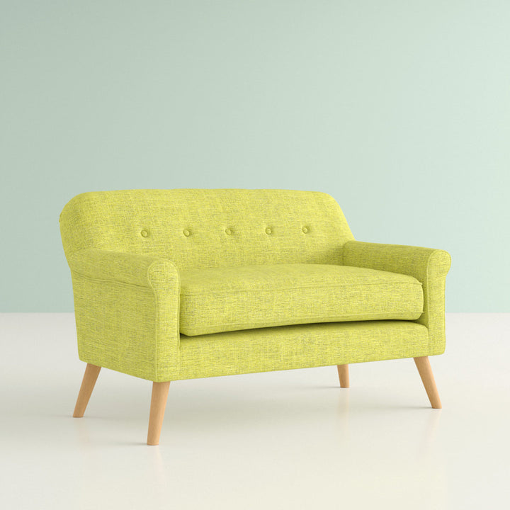 Deby 49.75" Flared Arm Loveseat George Oliver Upholstery Color: Muted Green Polyester