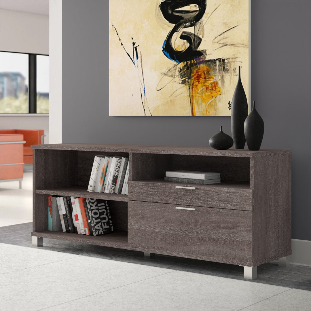 Idael 2 - 72W Credenza with 2 Drawers Ivy Bronx Finish: Bark Gray