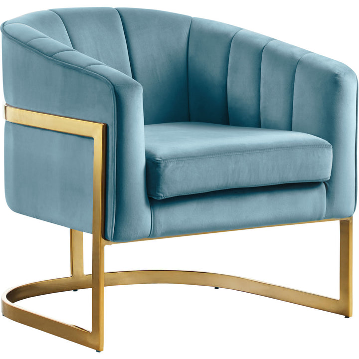 Barnicle 30" Wide Velvet Barrel Chair Everly Quinn Body Fabric: Aqua Velvet
