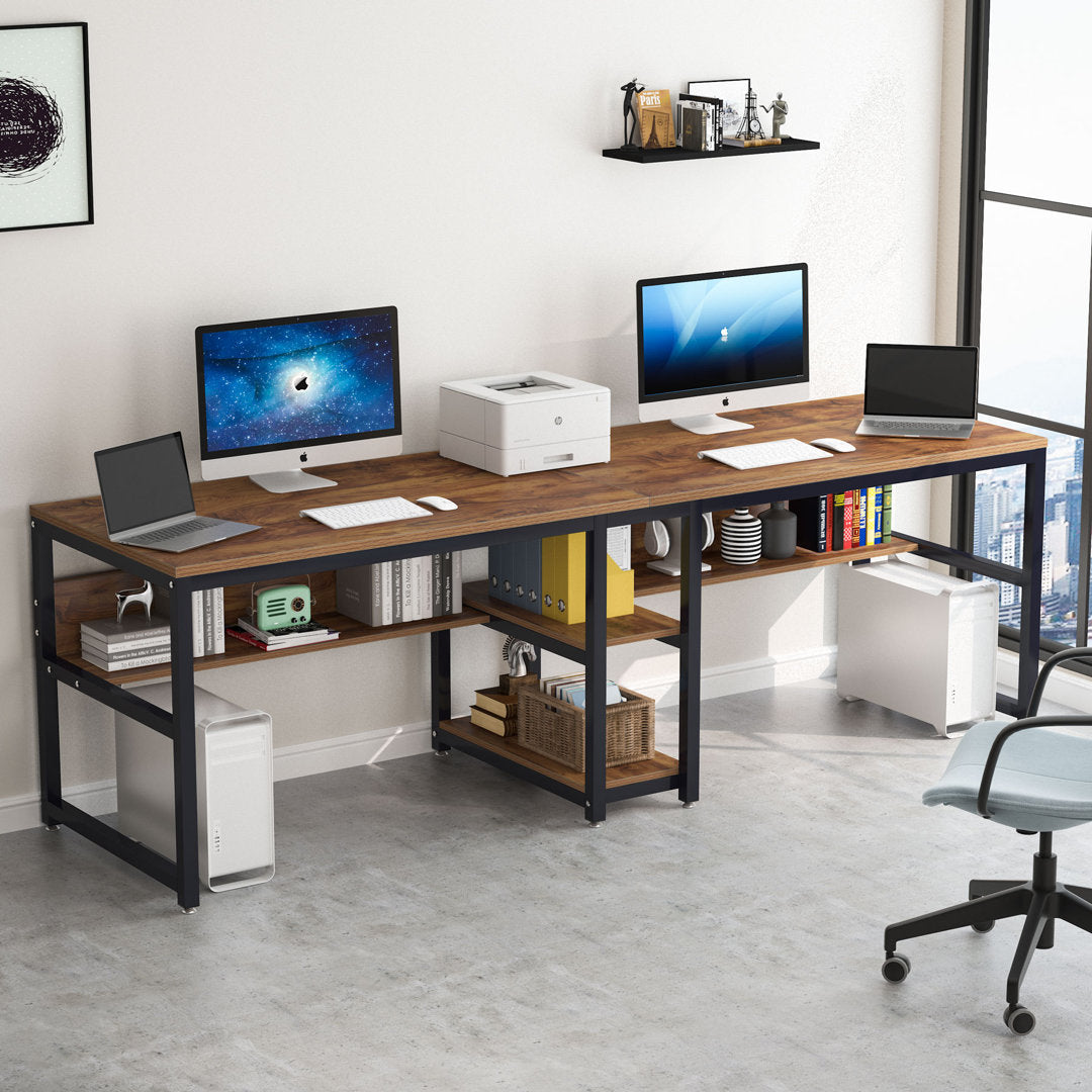 Rigueiro Desk 17 Stories Color (Top/Frame): Brown/Black