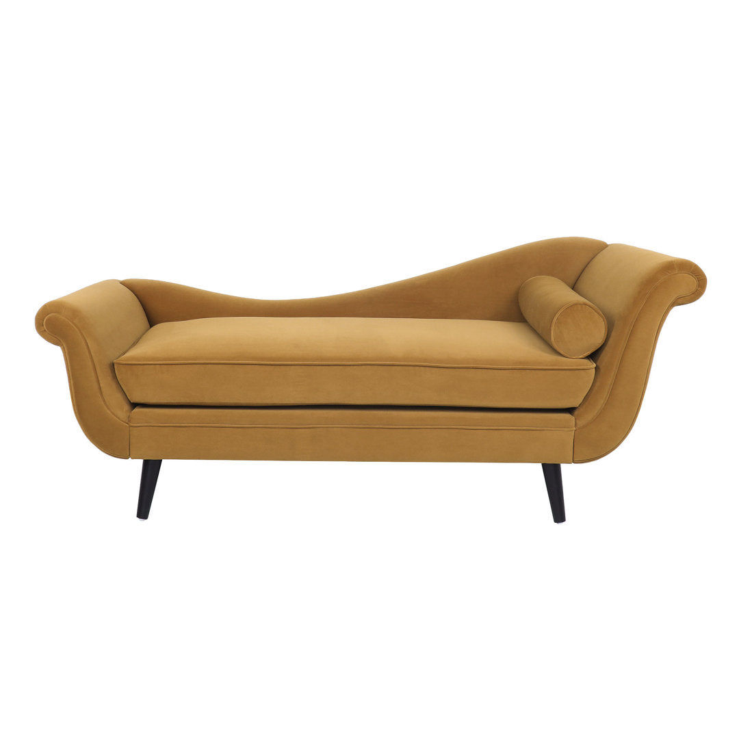 Roiled Arms Chaise Lounge Everly Quinn Fabric: Turmeric Polyester Blend