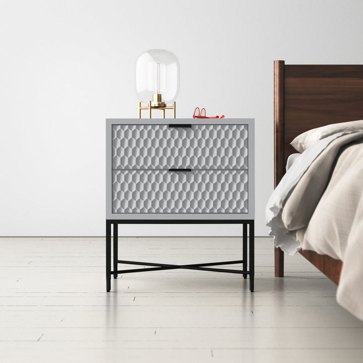 Capra 2 - Drawer Nightstand AllModern Color: Sky Gray
