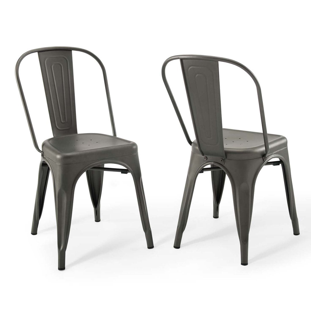 Promenade Bistro Dining Side Chair by Modway (Set of 2) Modway Color: Gunmetal