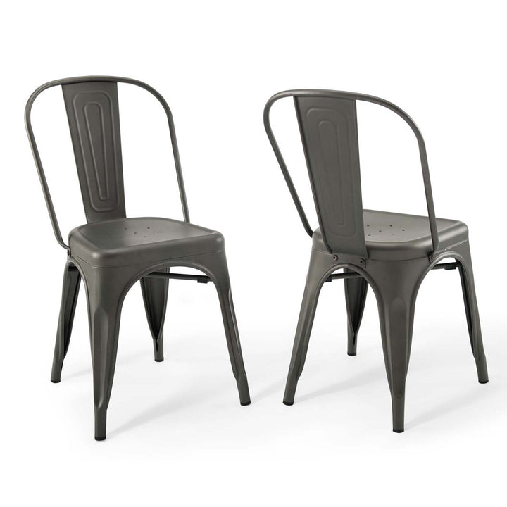 Promenade Bistro Dining Side Chair by Modway (Set of 2) Modway Color: Gunmetal