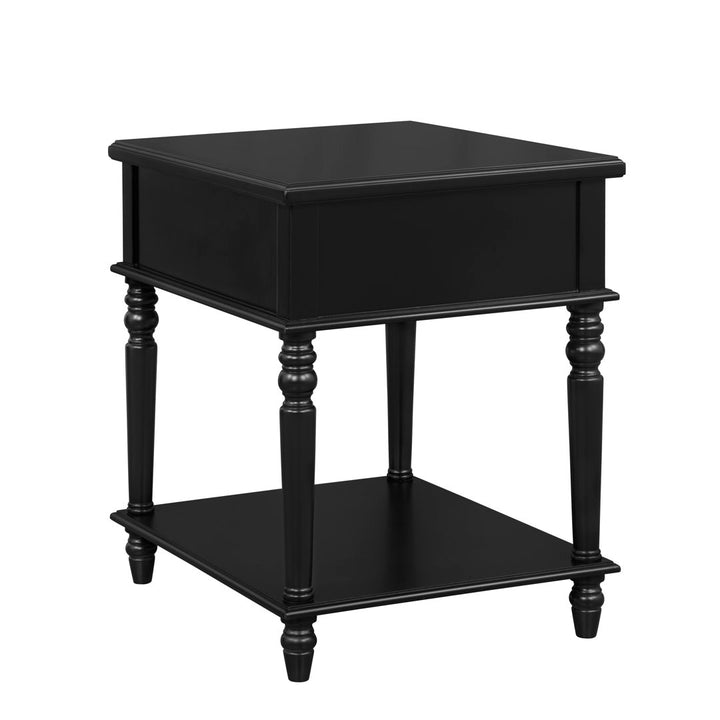 Birkley End Table with Storage Drawer Sand & Stable™ Color: Black