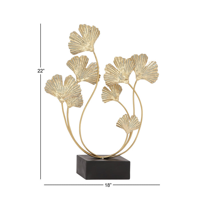 Metal Curved Floral Decorative Sculpture Mercer41