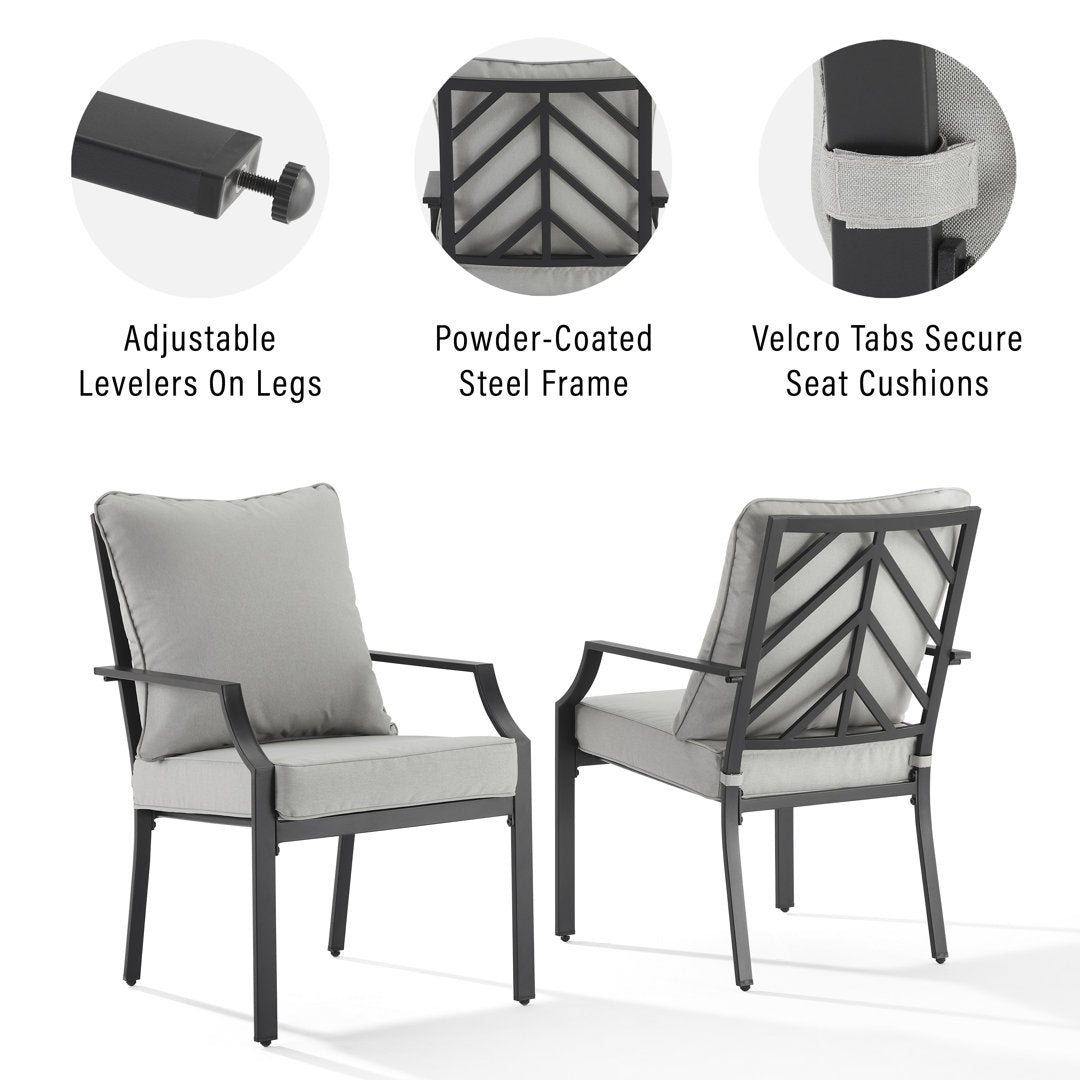 Tollstrup Patio Dining Armchair with Cushion (Set of 2) Wildon Home®