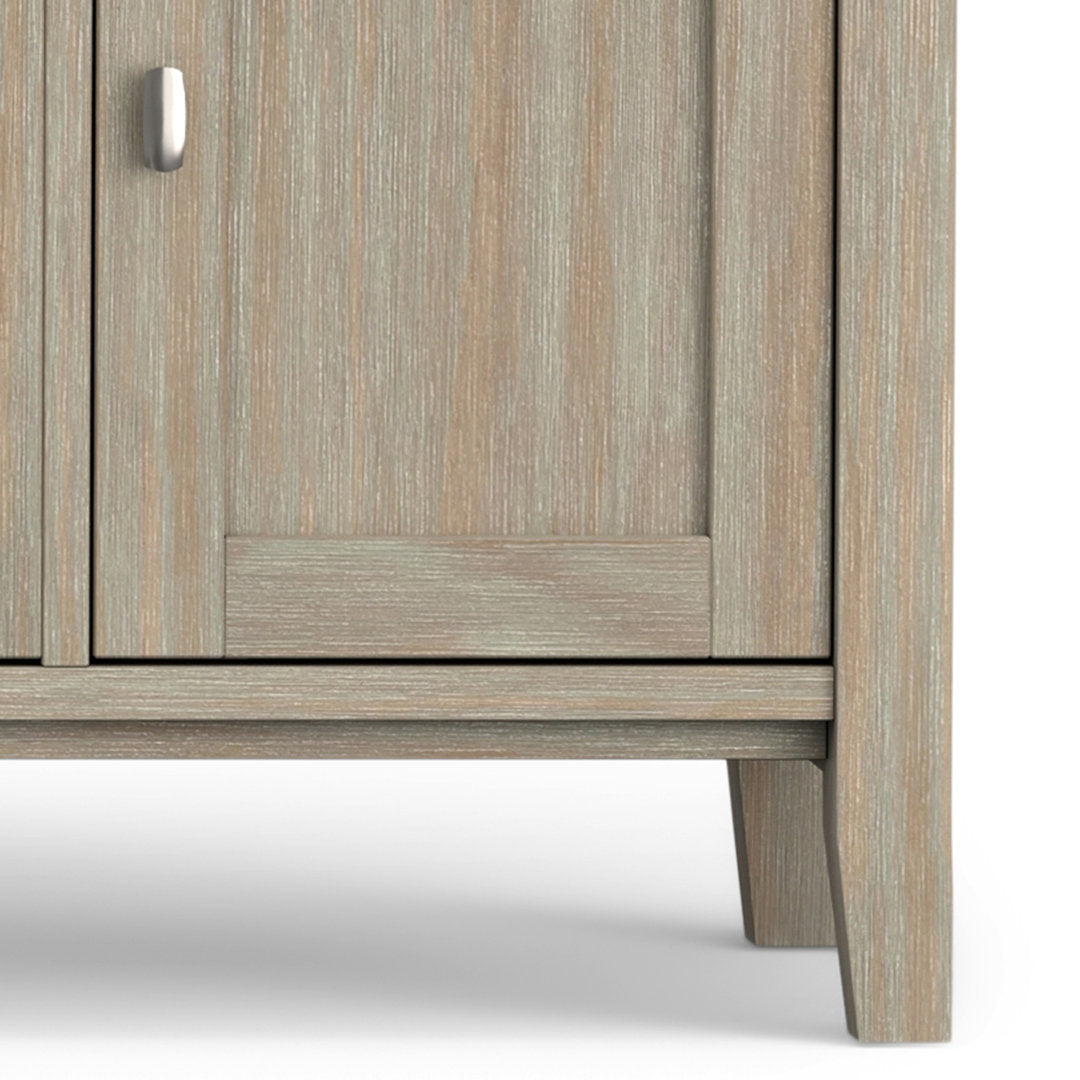 Warm Shaker SOLID WOOD 72 inch TV Media Stand  For TVs up to 80 inches Simpli Home Color: Distressed Gray