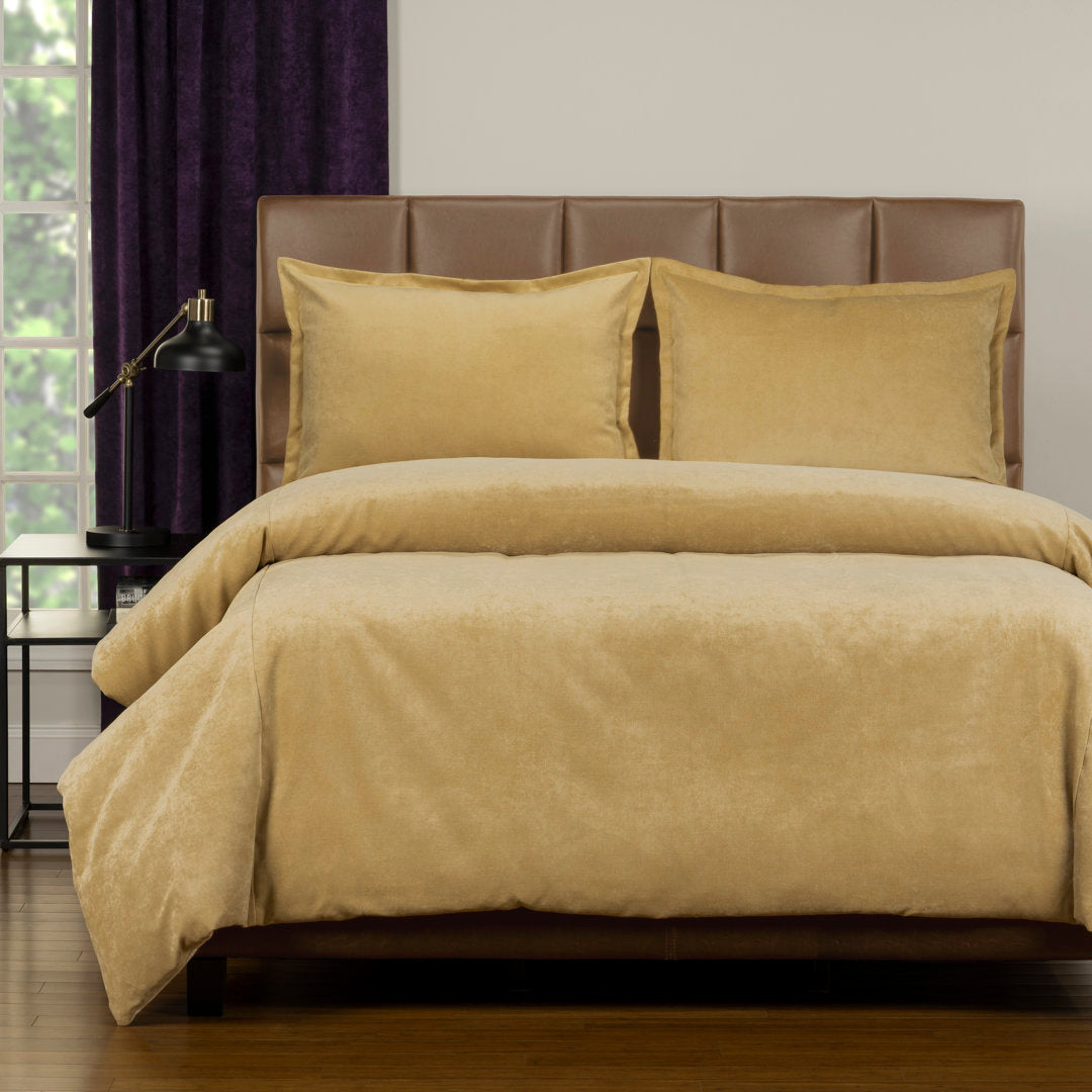 Mixology Duvet Cover & Insert Set Siscovers Color: Old Gold Size: King Duvet Cover + 2 Shams