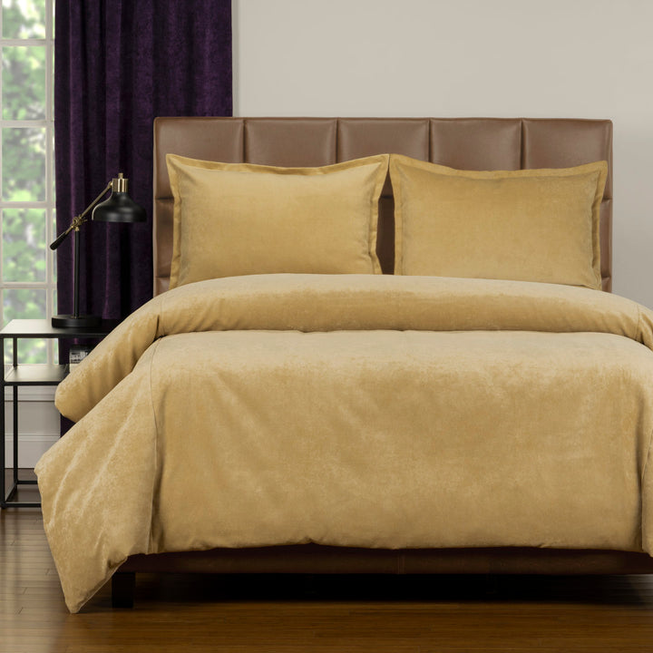 Mixology Duvet Cover & Insert Set Siscovers Color: Old Gold Size: King Duvet Cover + 2 Shams