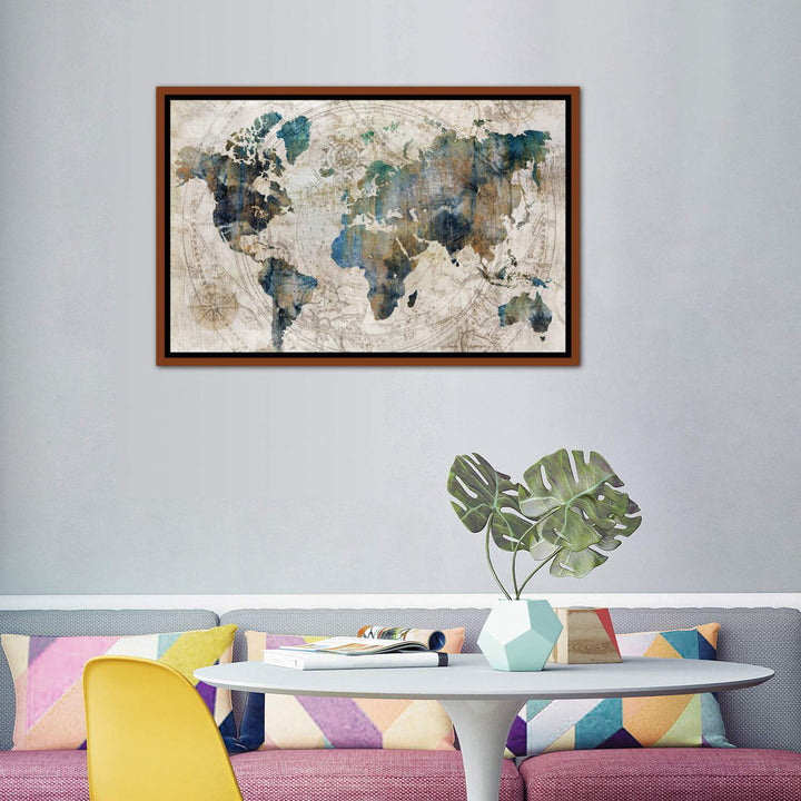 Celestial Map by Isabelle Z - Painting Print The Twillery Co.® Size: 40" H x 60" W x 1.5" D Format: Classic Brown Framed Canvas