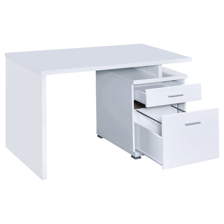 Alyun Credenza desk Latitude Run® Color: White