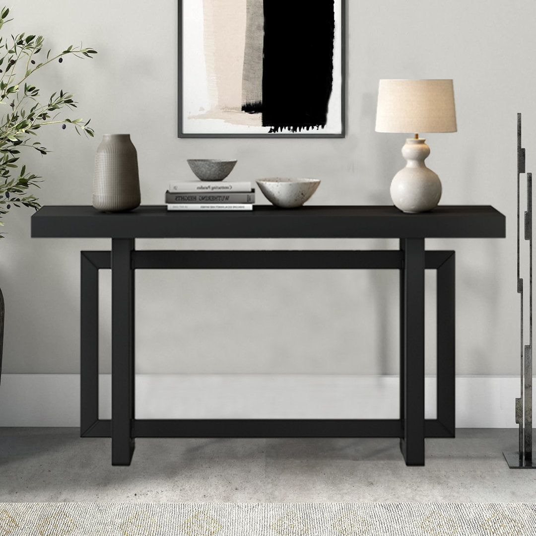 Thedrick 59" Extra Long Entryway Table Console Table 17 Stories Color: Black