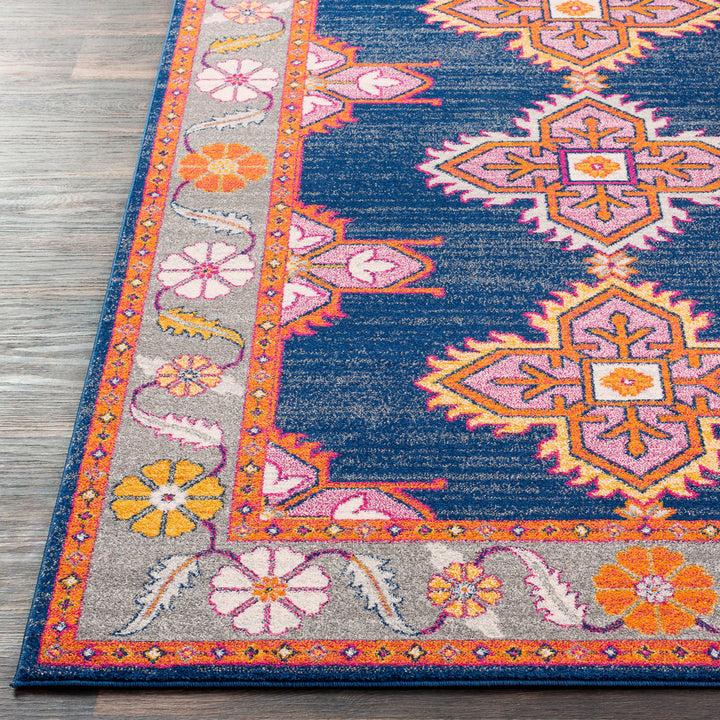 Adelia Oriental Blue/Orange Area Rug Langley Street® Rug Size: Rectangle 6'7" x 9'