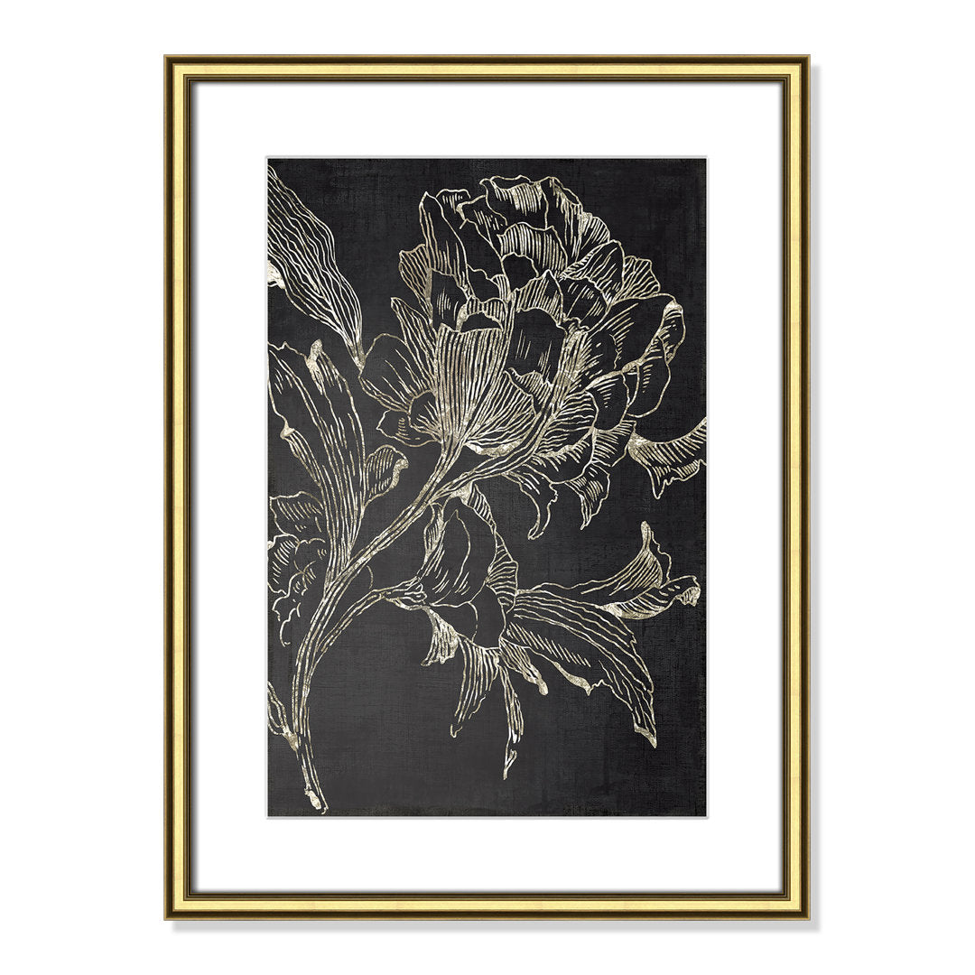 Golden Flower Folklore I by Asia Jensen - Picture Frame Graphic Art Print Joss & Main Size: 24.25" H x 18.25" W Format: Gold Framed