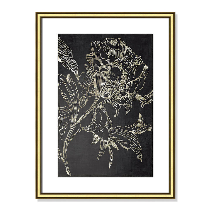 Golden Flower Folklore I by Asia Jensen - Picture Frame Graphic Art Print Joss & Main Size: 24.25" H x 18.25" W Format: Gold Framed