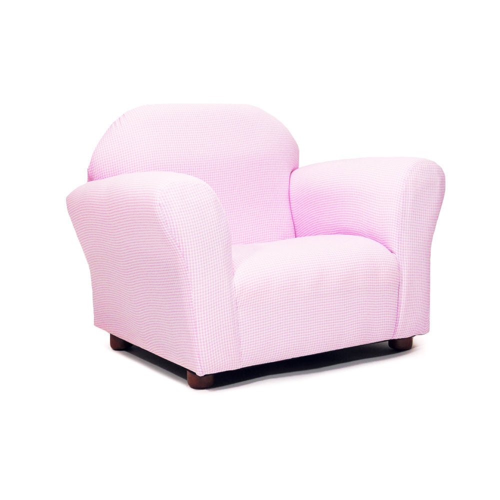 Weybridge Kid's Club Chair Gingham Pattern Gemma Violet Color: Pink