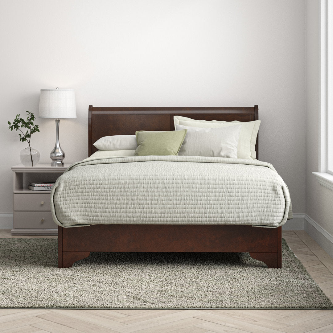 Varnamtown West Haven Low Footboard Sleigh Bed, Cappuccino Lark Manor™ Size: Queen