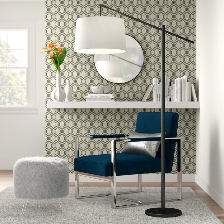 Dyanne 69" Task/Reading Floor Lamp Etta Avenue™ Shade Color: Natural Base Finish: Oiled Bronze