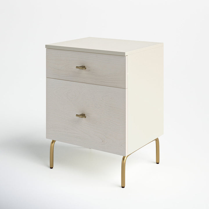 Linaris 2 - Drawer Nightstand Ivy Bronx Color: Cream/White Washed