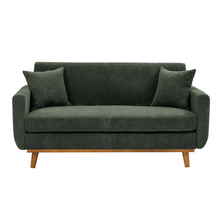 Artina 65'' Square Arm Loveseat Wade Logan® Fabric: Dark Green Corduroy