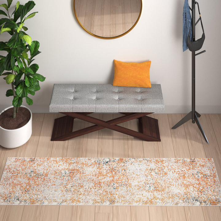 Besfort Abstract Ivory/Orange Area Rug Wade Logan® Rug Size: Runner 2' x 8'