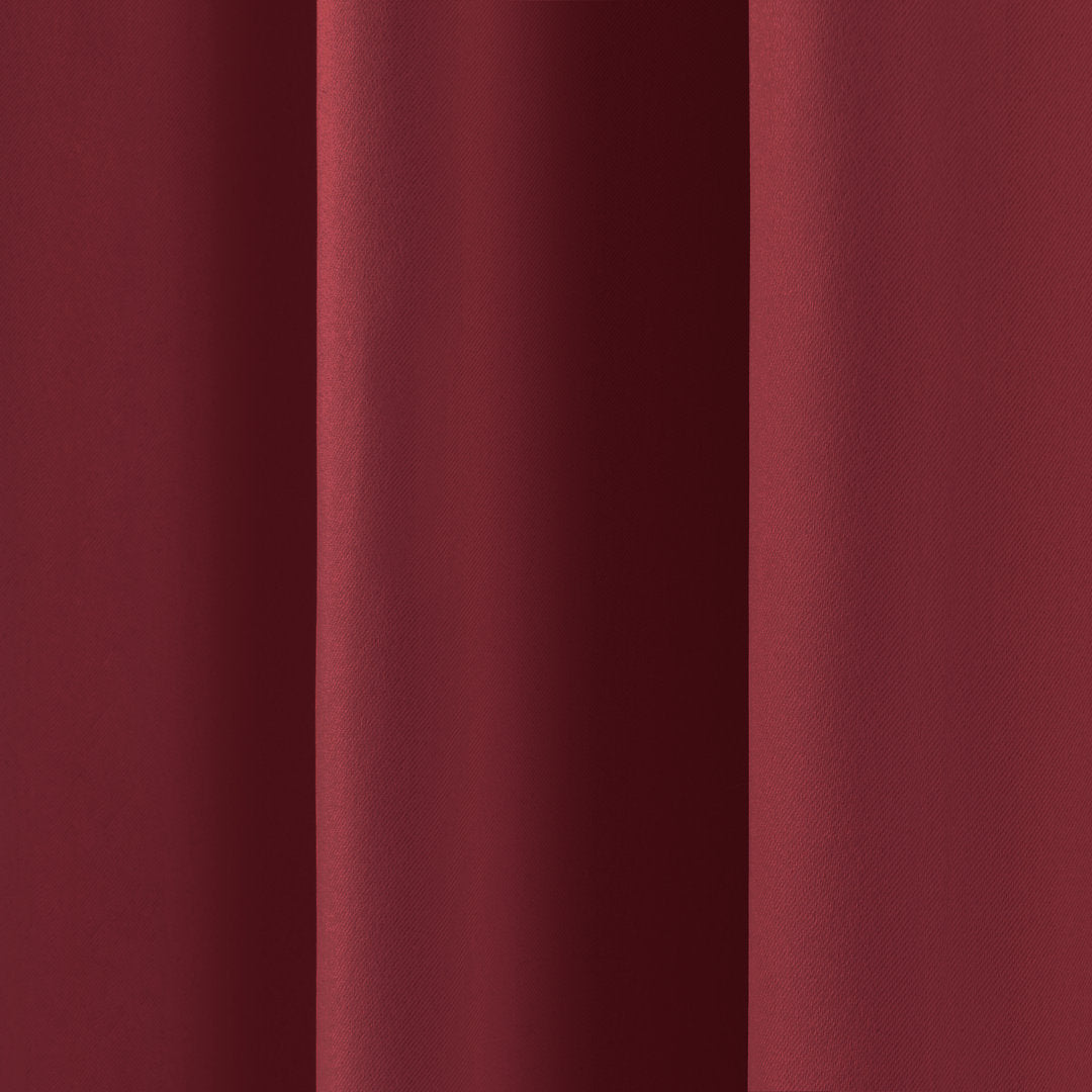 Bantam Solid Blackout Thermal Rod Pocket Curtain Panels (Set of 2) Ebern Designs Curtain Color: Burgundy Size per Panel: 52" W x 84" L