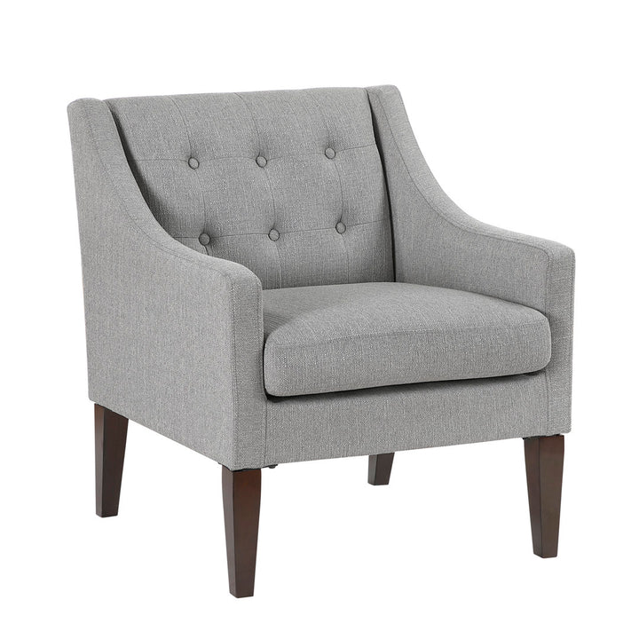 Clopton 26" Wide Mid-Century Modern Tufted Accent Armchair Hashtag Home Fabric: Gray Polyester Blend