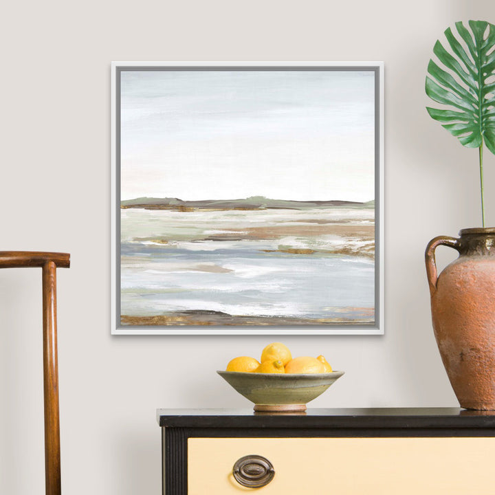 Vastness I by Eva Watts - Painting Print Wrought Studio™ Size: 26" H x 26" W x 1.75" D Format: White Framed Canvas