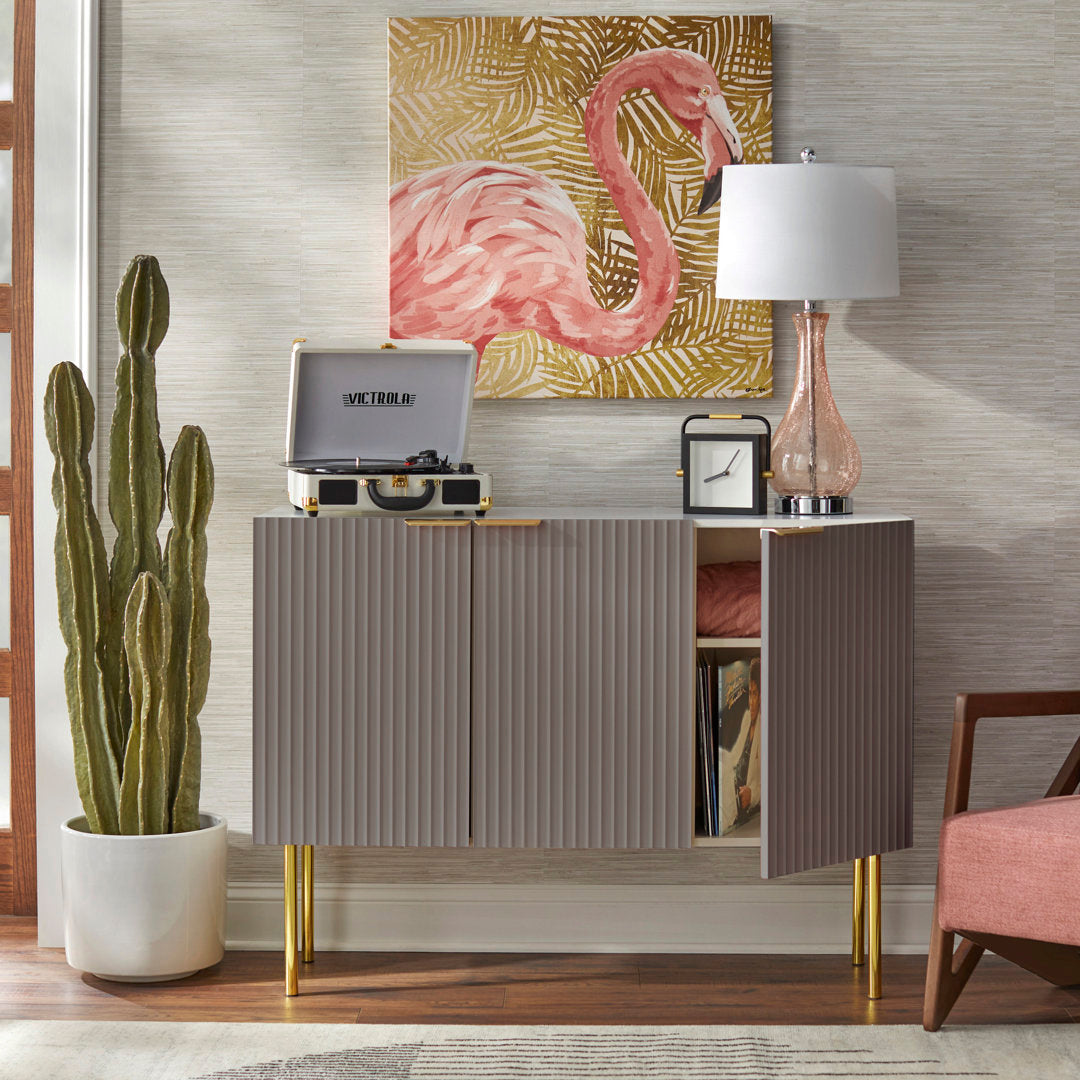 Santillanes 47.25'' Wide Sideboard Willa Arlo™ Interiors Color (Base/Top): Taupe/ Faux White